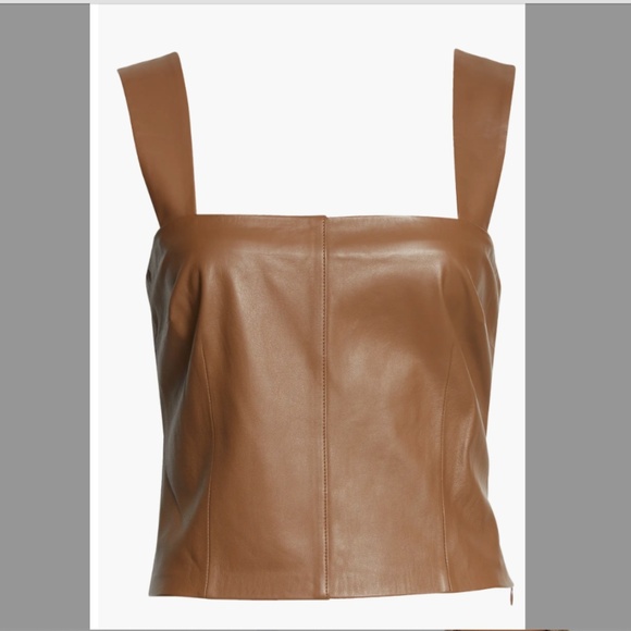 VINCE LEATHER TOP - Picture 3 of 7